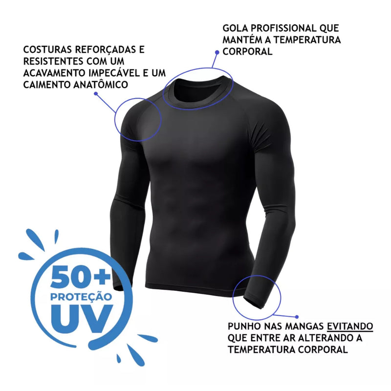 Kit 3 Camisas Proteção Uv 50+ Segunda Pele Promoção