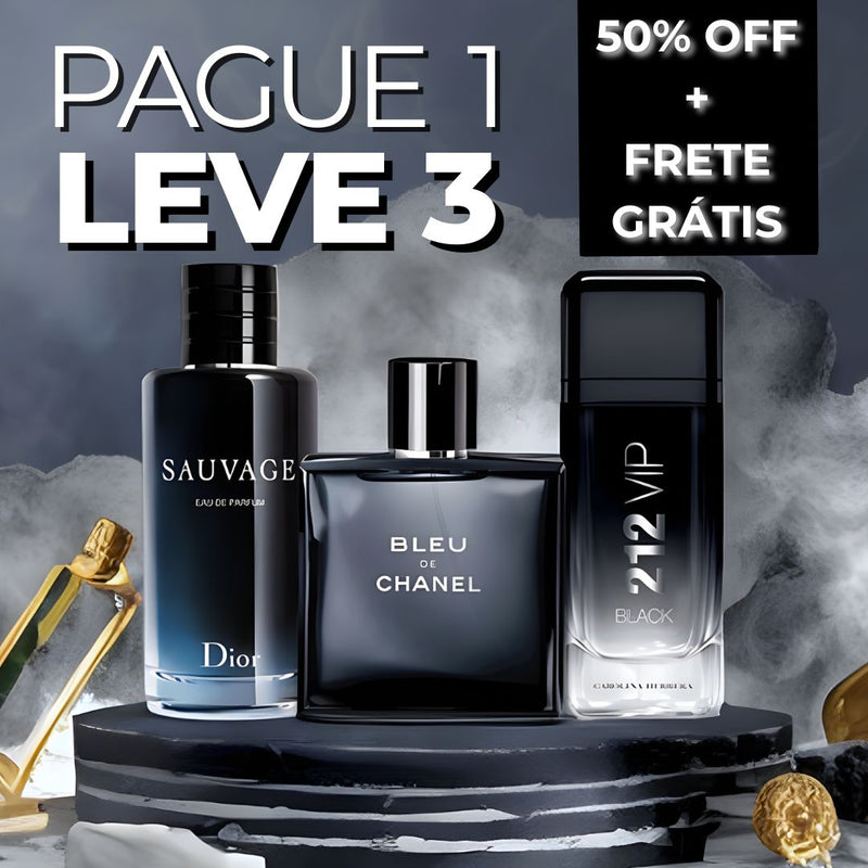 Pague 1, Leve 3 Perfumes Importados (100ml) - 1 Million | 212 | Invictus | SAUVAGE l Ferrari Black