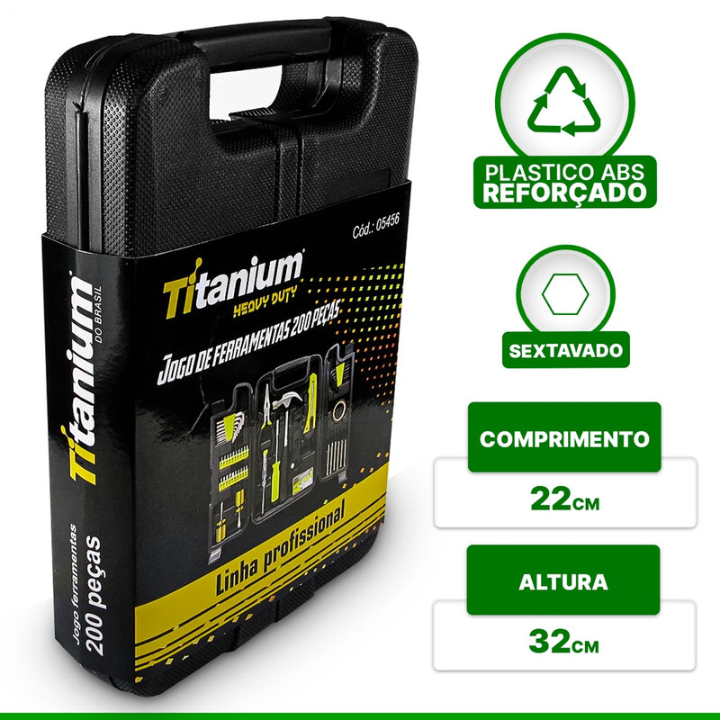 Kit de Ferramentas 200 Peças - Titanium