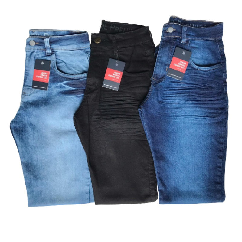 Calças Jeans Slim Original Elastano